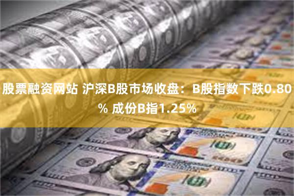 股票融资网站 沪深B股市场收盘：B股指数下跌0.80% 成份B指1.25%