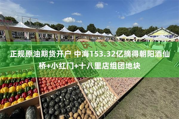 正规原油期货开户 中海153.32亿摘得朝阳酒仙桥+小红门+十八里店组团地块