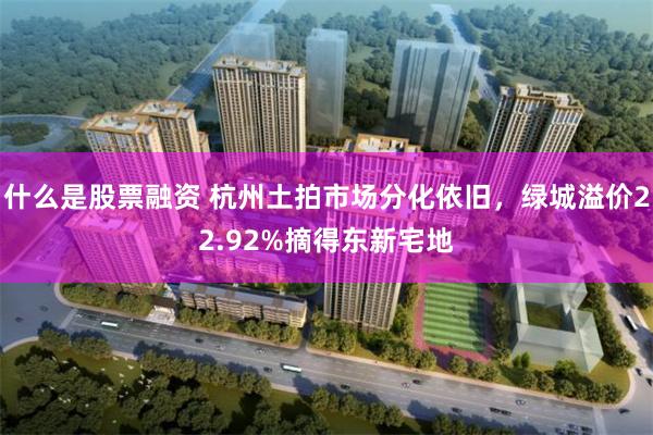 什么是股票融资 杭州土拍市场分化依旧，绿城溢价22.92%摘得东新宅地