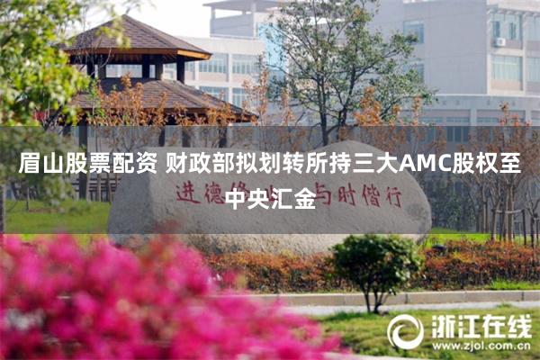 眉山股票配资 财政部拟划转所持三大AMC股权至中央汇金